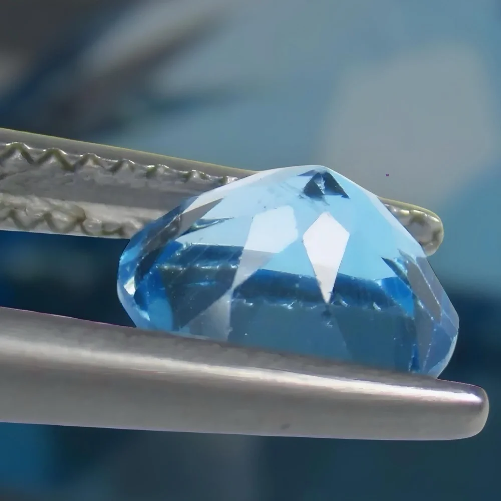 Natural Swiss Blue Topaz S925 Ring Sterling Silver 2.16 Ct